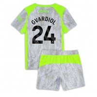 Manchester City Josko Gvardiol #24 Tredje Tröja Barn 2025-26 Kortärmad (+ Korta byxor)